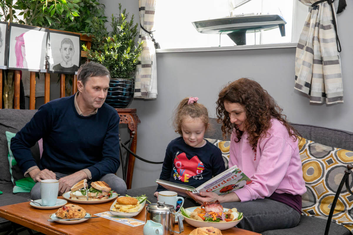 Family enjoying the Watermill Cafe Skerries